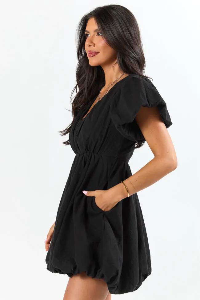 Almost Daylight Black Bubble Hem Mini Dress FINAL SALE sold by Pink Lily product image thumbnail 4
