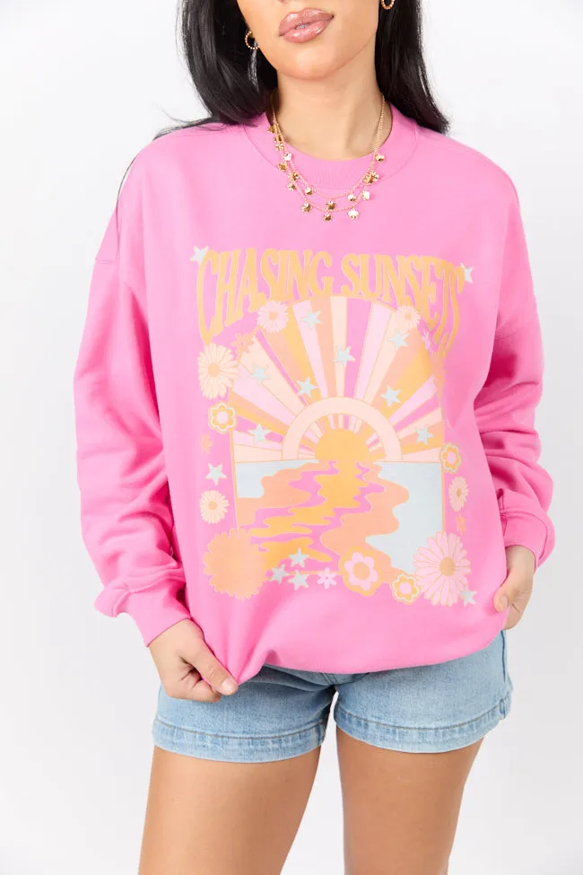 Chasing Sunsets Pink Graphic Sweatshirt SALE sold by Pink Lily product image thumbnail 2