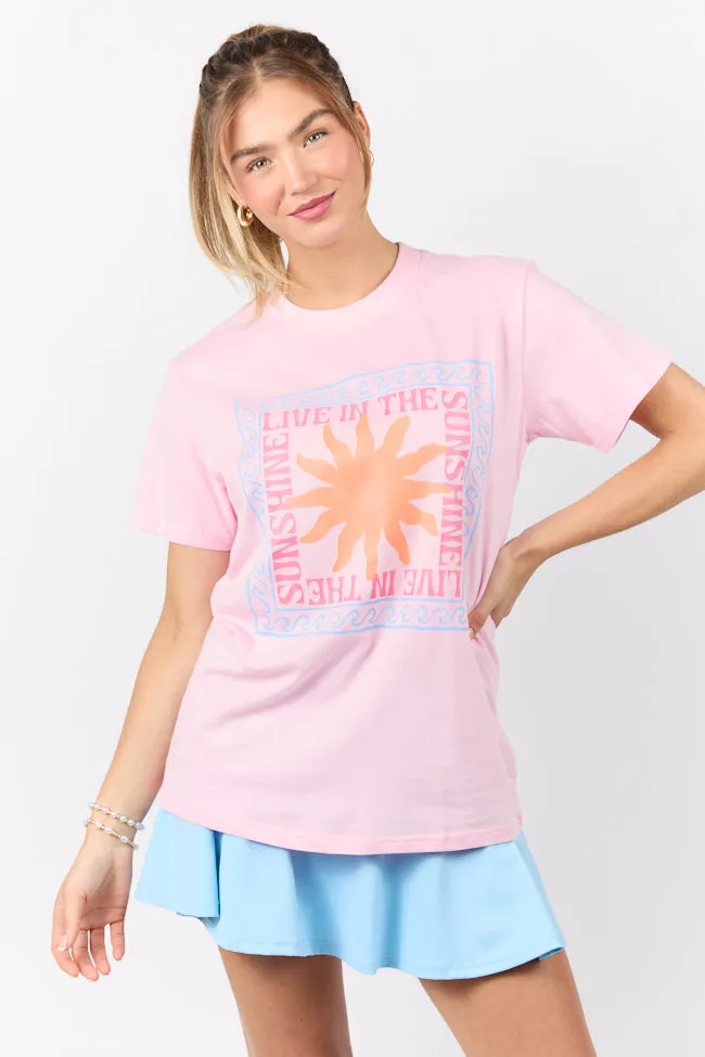 Live In The Sunshine Light Pink Graphic Tee sold by Pink Lily product image thumbnail 4