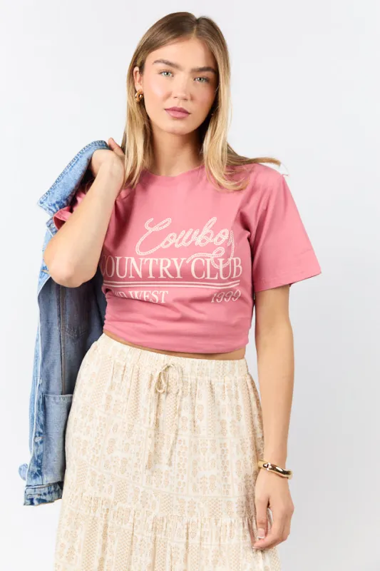 Cowboy Country Club Brick Graphic Tee sold by Pink Lily