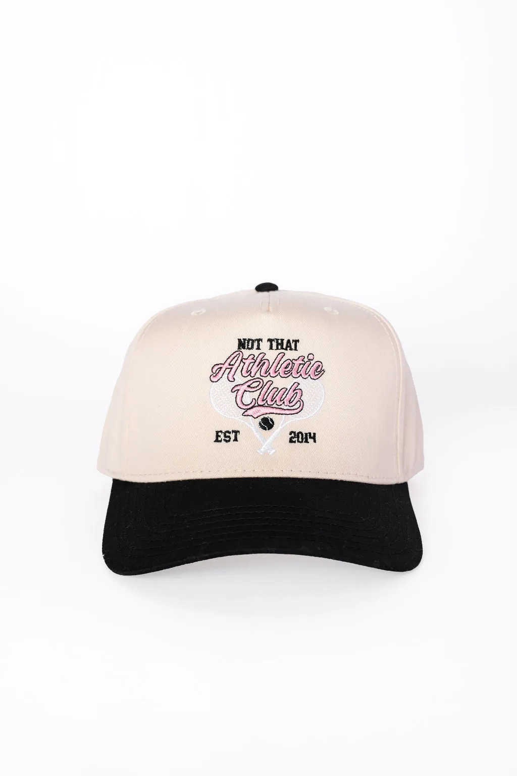 Not That Athletic Club Black and Natural Baseball Hat SALE sold by Pink Lily