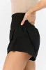 First Place Black Ribbed Waistband Running Shorts sold by Pink Lily