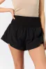 First Place Black Ribbed Waistband Running Shorts sold by Pink Lily