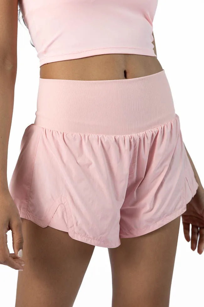 First Place Pink Ribbed Waistband Running Shorts FINAL SALE sold by Pink Lily product image thumbnail 2