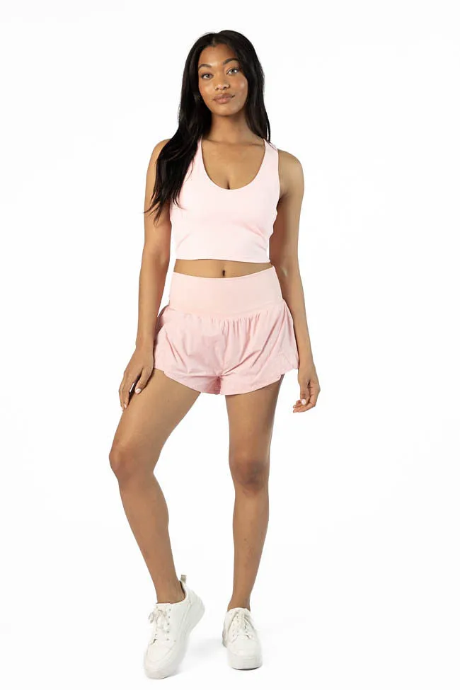 First Place Pink Ribbed Waistband Running Shorts FINAL SALE sold by Pink Lily product image thumbnail 3