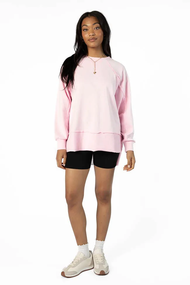 Give It Your All Light Pink Oversized Crew Neck Sweatshirt FINAL SALE sold by Pink Lily product image thumbnail 2