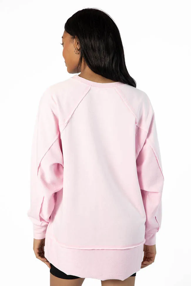 Give It Your All Light Pink Oversized Crew Neck Sweatshirt FINAL SALE sold by Pink Lily product image thumbnail 5