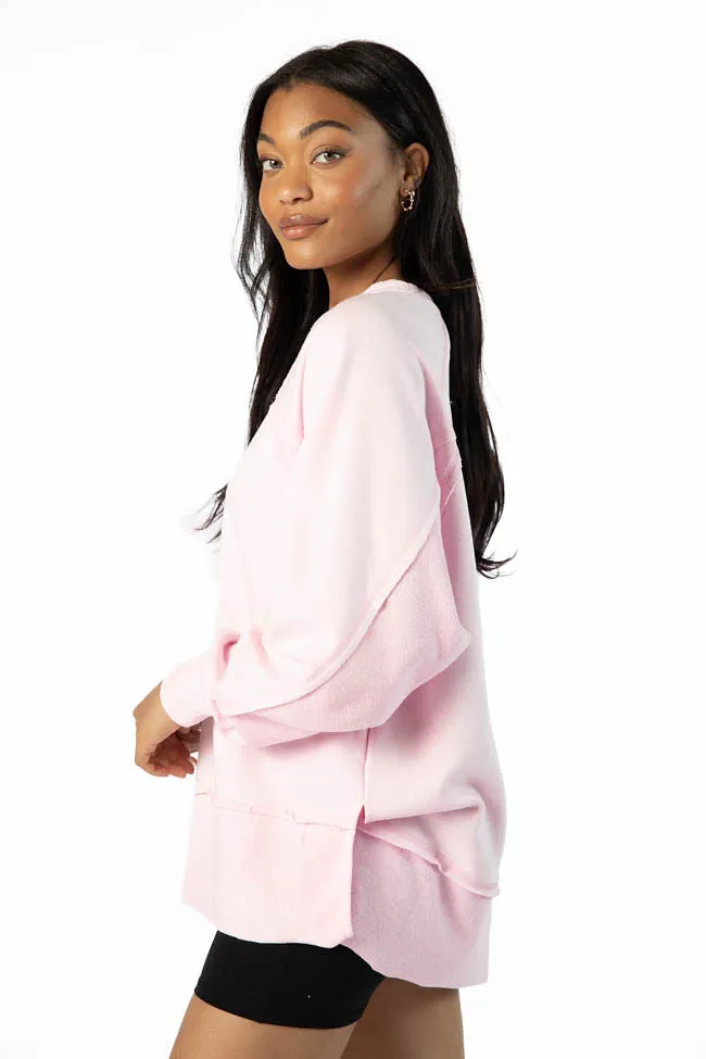 Give It Your All Light Pink Oversized Crew Neck Sweatshirt FINAL SALE sold by Pink Lily product image thumbnail 4