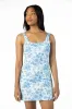 On The Rise Blue Floral Open Back Square Neck Active Dress sold by Pink Lily