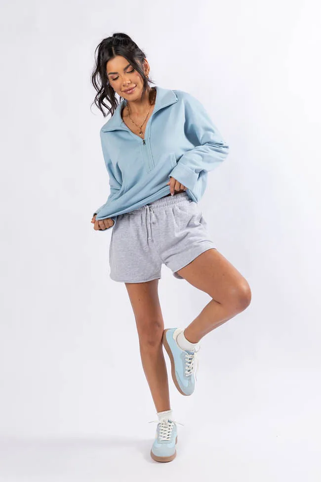 Play Maker Heather Grey Lounge Shorts FINAL SALE sold by Pink Lily product image thumbnail 2