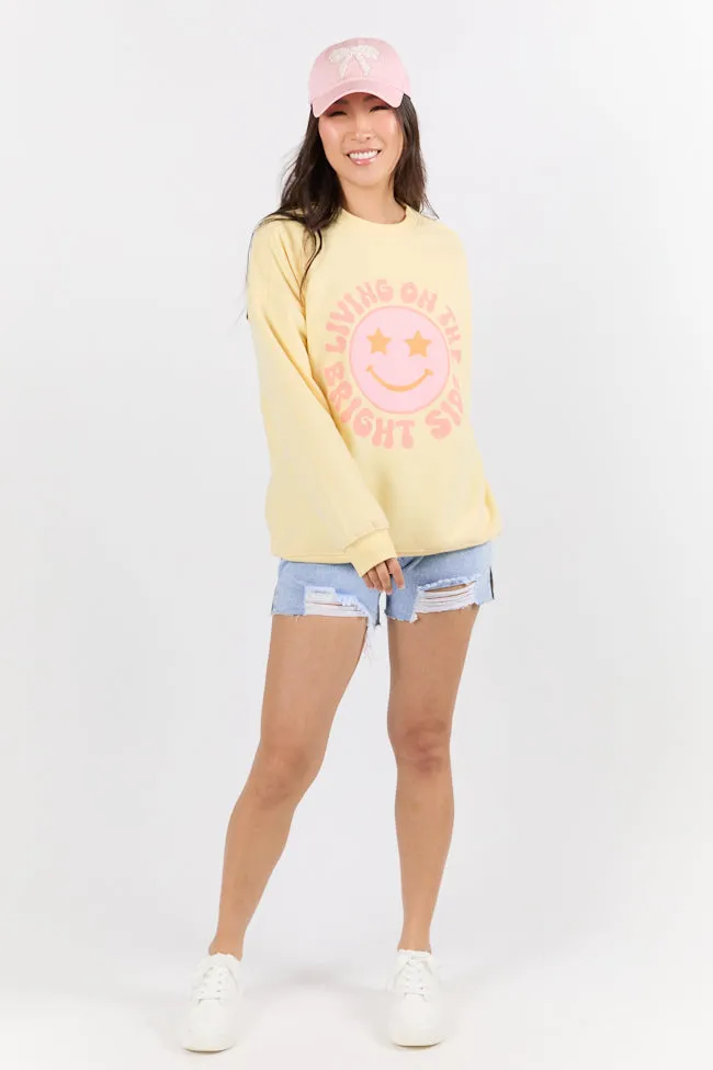 Living On The Bright Side Light Yellow Graphic Sweatshirt sold by Pink Lily product image thumbnail 3