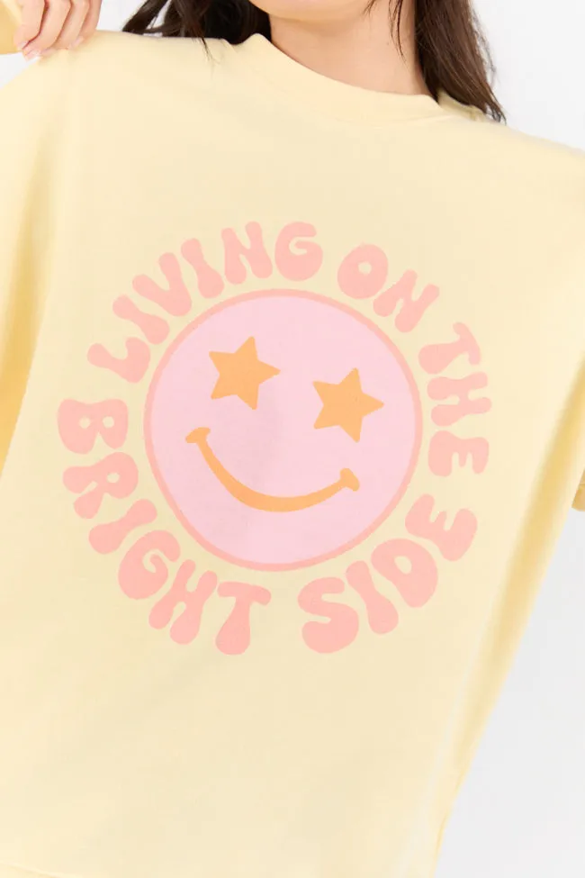 Living On The Bright Side Light Yellow Graphic Sweatshirt sold by Pink Lily product image thumbnail 5