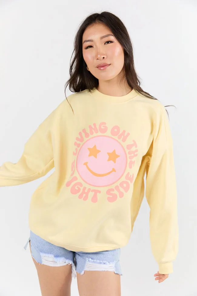 Living On The Bright Side Light Yellow Graphic Sweatshirt sold by Pink Lily product image thumbnail 4