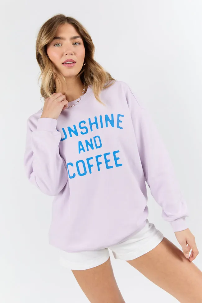 Sunshine And Coffee Light Lilac Graphic Sweatshirt sold by Pink Lily product image thumbnail 4