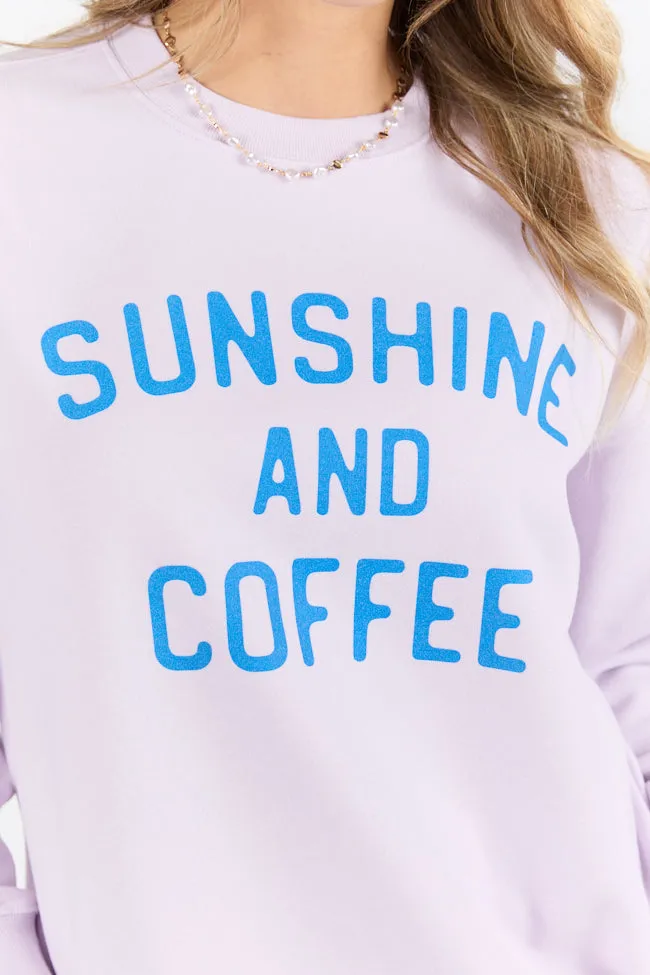 Sunshine And Coffee Light Lilac Graphic Sweatshirt sold by Pink Lily product image thumbnail 3