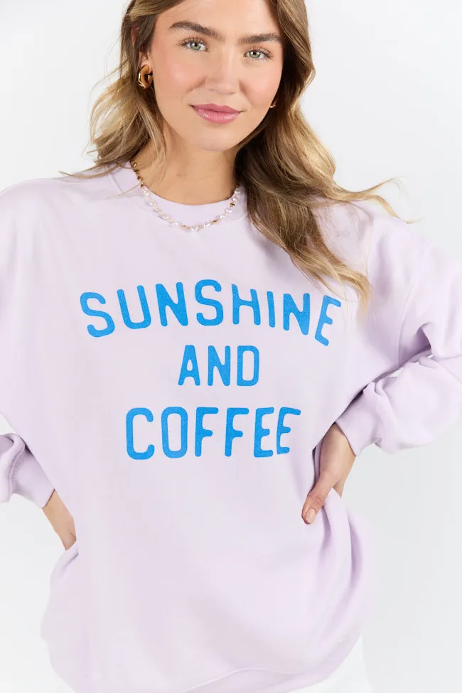 Sunshine And Coffee Light Lilac Graphic Sweatshirt sold by Pink Lily product image thumbnail 5