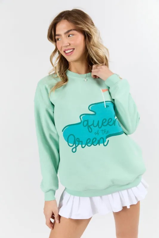 Queen Of The Green Mint Graphic Sweatshirt sold by Pink Lily