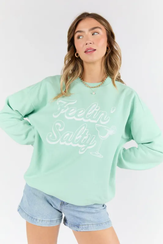 Feelin' Salty Mint Graphic Sweatshirt sold by Pink Lily