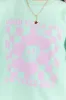 Good Vibes Only Smiley Checkered Mint Graphic Sweatshirt sold by Pink Lily