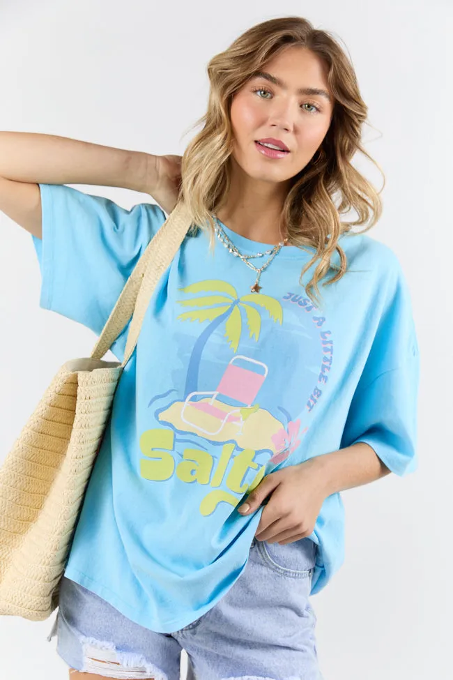 Just A Little Bit Salty Aqua Blue Hyfve Oversized Graphic Tee sold by Pink Lily product image thumbnail 4