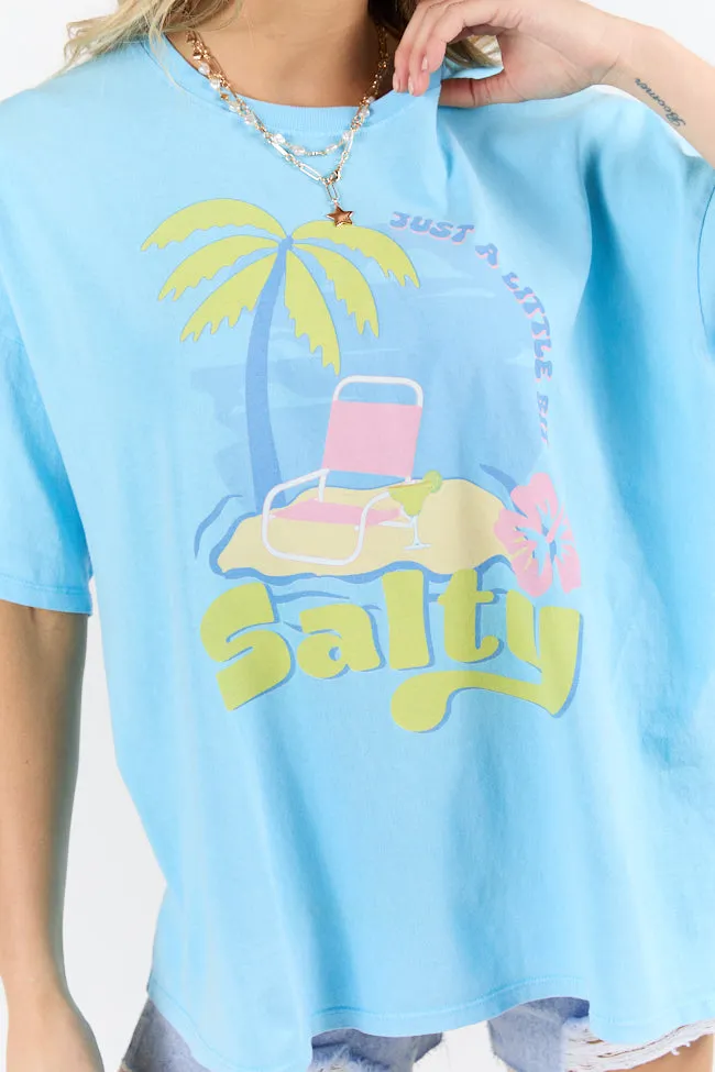 Just A Little Bit Salty Aqua Blue Hyfve Oversized Graphic Tee sold by Pink Lily product image thumbnail 3