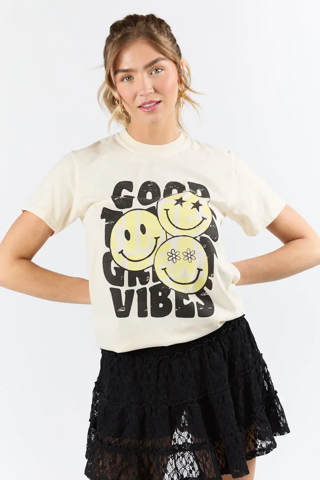 Good Times Great Vibes Ivory Graphic Tee sold by Pink Lily product image thumbnail 5