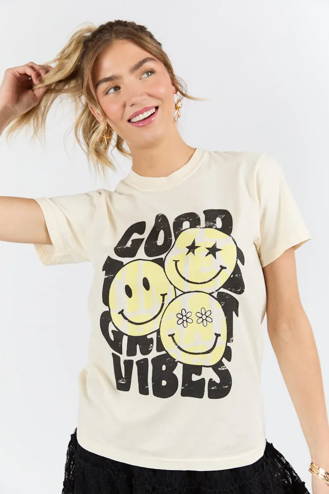 Good Times Great Vibes Ivory Graphic Tee sold by Pink Lily product image thumbnail 2