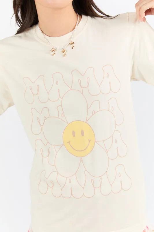 Retro Mama Daisy Ivory Graphic Tee sold by Pink Lily