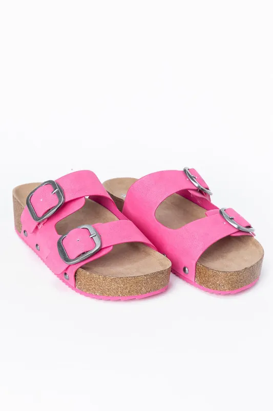Savannah Hot Pink Platform Sandals SALE sold by Pink Lily