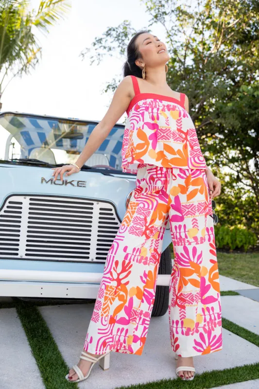 Sailing Away Multi Icon Printed Tank Top and Pant Set SALE sold by Pink Lily