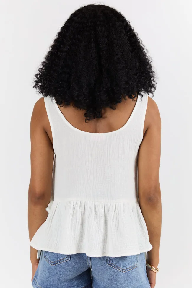My Sweet Side Tie Ivory Gauze Tank SALE sold by Pink Lily product image thumbnail 5