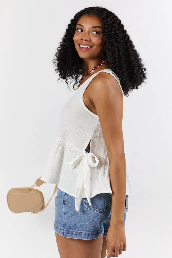 My Sweet Side Tie Ivory Gauze Tank SALE sold by Pink Lily product image thumbnail 2