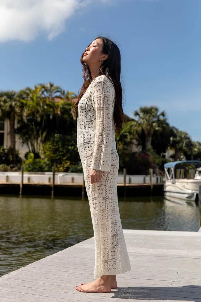 Being Shady Natural Open Knit Midi Cover Up FINAL SALE sold by Pink Lily product image thumbnail 3