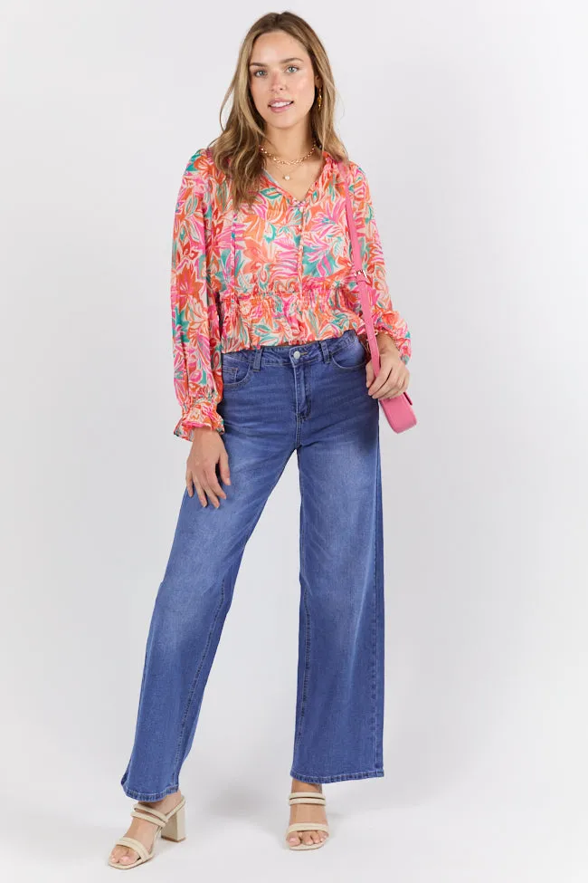 Take Me To The Tropics Multi Print Blouse With Cami Lining FINAL SALE sold by Pink Lily product image thumbnail 3