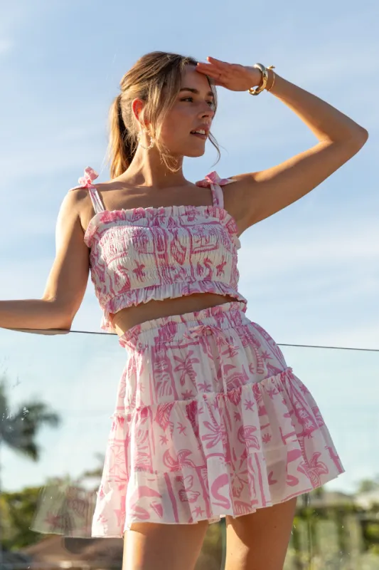 Island Inspiration Pink Icon Print Two Piece Set FINAL SALE sold by Pink Lily