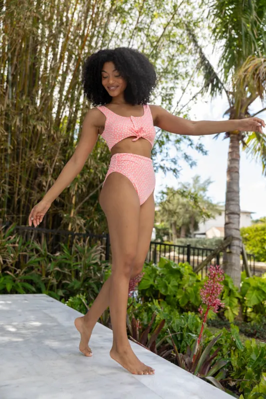 Botanical Bay Coral Floral Bikini Top FINAL SALE sold by Pink Lily