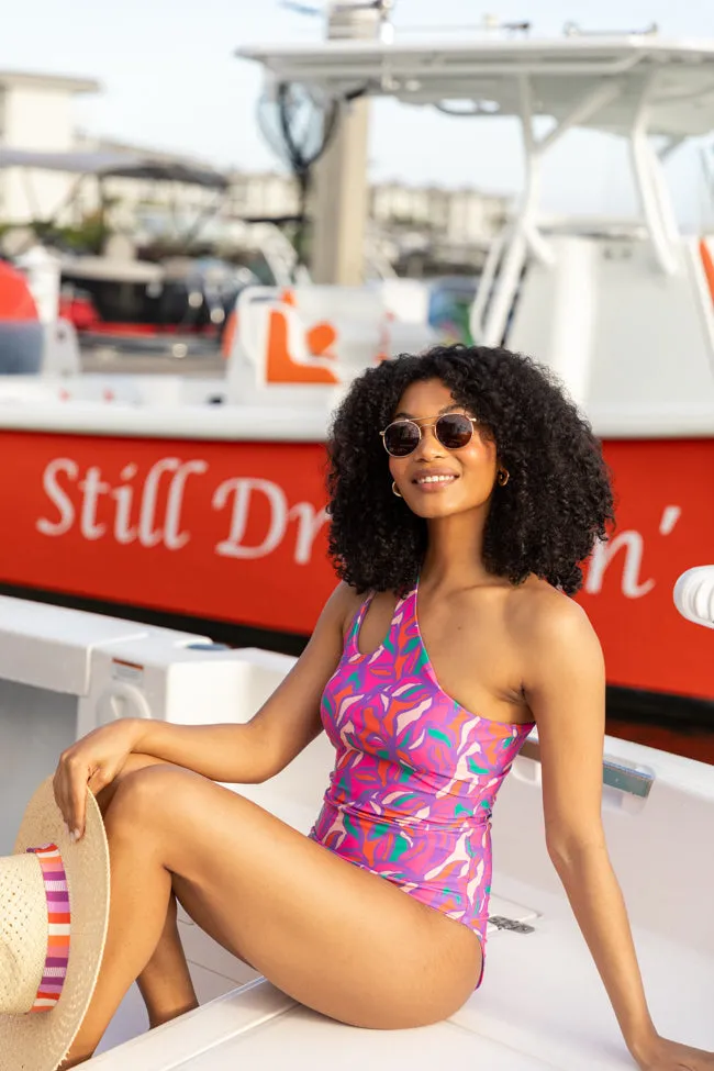 Drift With Me Multi One Shoulder Printed One Piece Swimsuit FINAL SALE sold by Pink Lily product image thumbnail 2