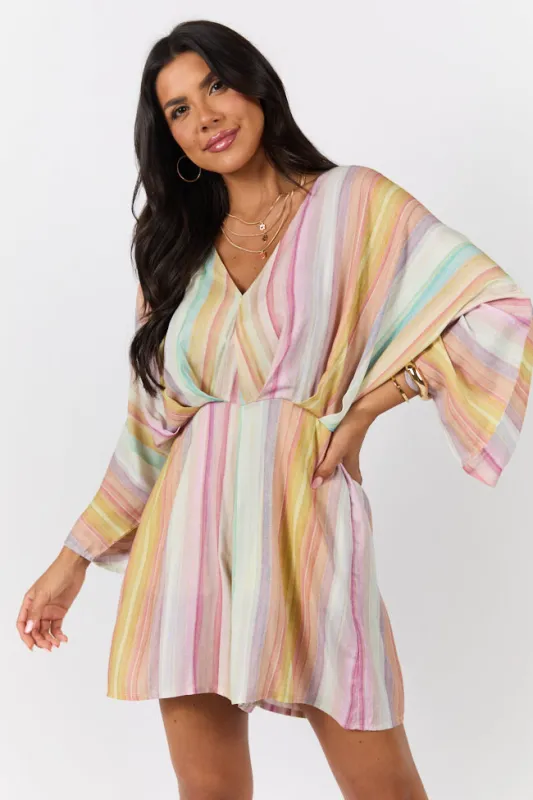 Nights In Watercolor Multi Print Romper SALE sold by Pink Lily
