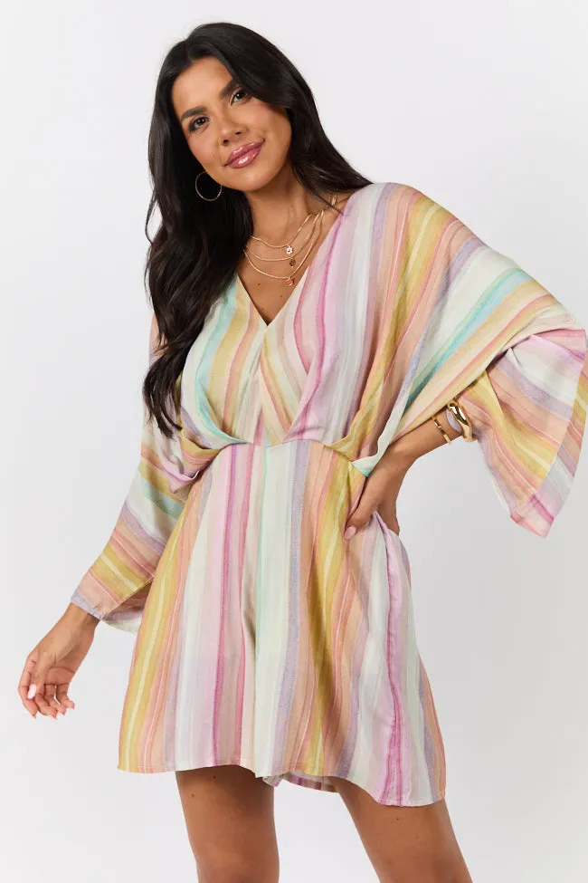 Nights In Watercolor Multi Print Romper FINAL SALE sold by Pink Lily