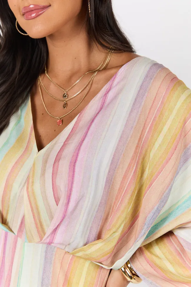 Nights In Watercolor Multi Print Romper FINAL SALE sold by Pink Lily product image thumbnail 5