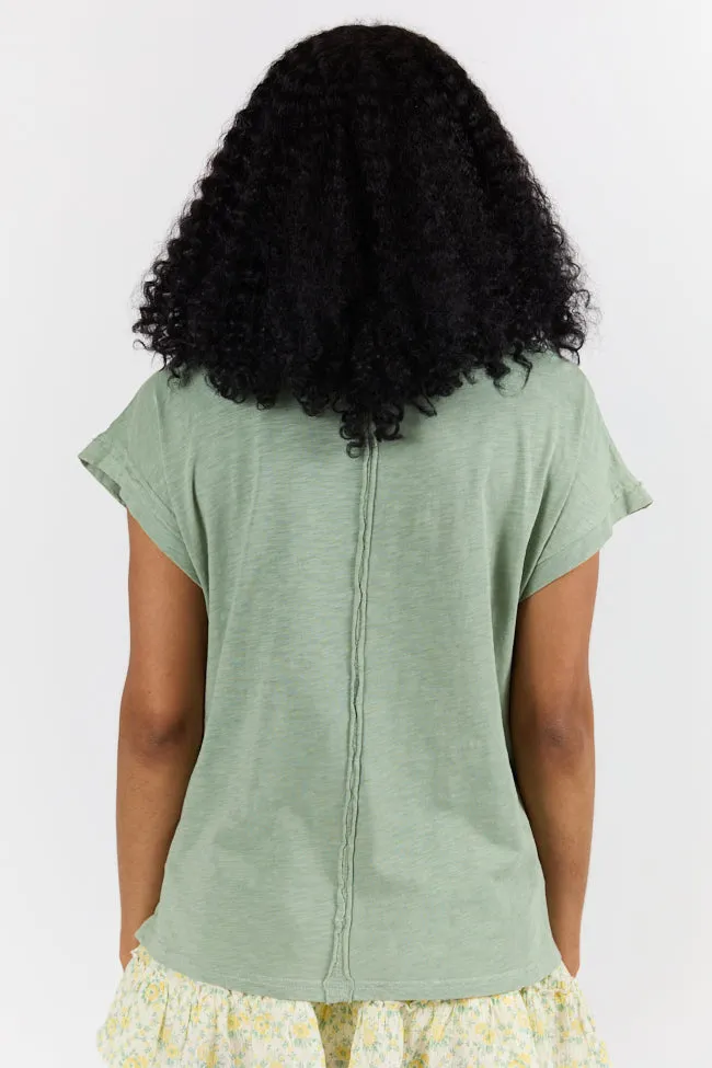 All Washed Up Sage Knit Pocket Tee FINAL SALE sold by Pink Lily product image thumbnail 5