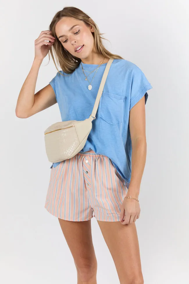 All Washed Up Blue Knit Pocket Tee FINAL SALE sold by Pink Lily