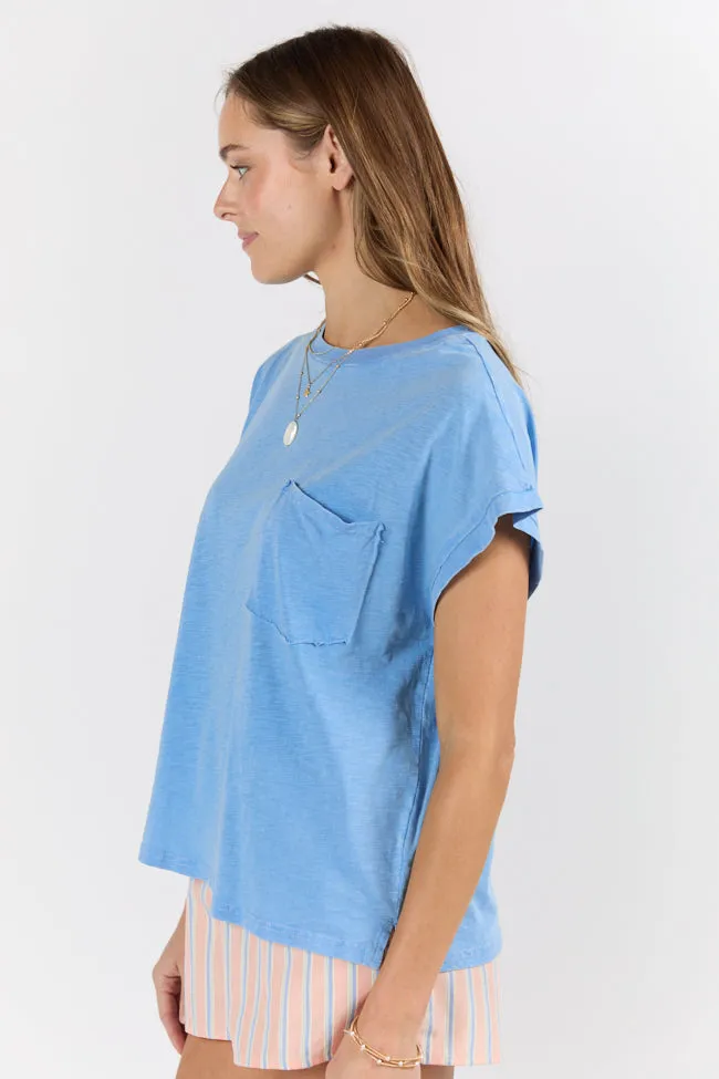 All Washed Up Blue Knit Pocket Tee FINAL SALE sold by Pink Lily product image thumbnail 4