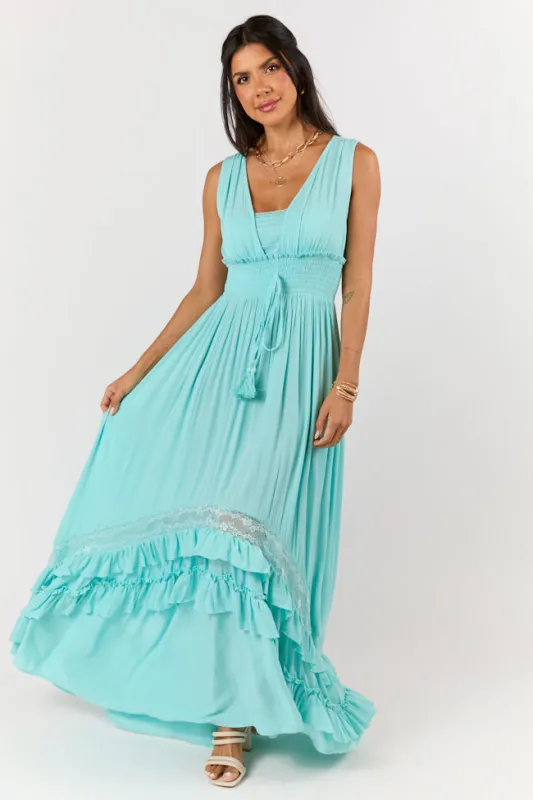 Lucky To Have You Light Blue Sleeveless Maxi Dress SALE sold by Pink Lily