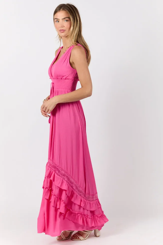 Lucky To Have You Pink Sleeveless Maxi Dress SALE sold by Pink Lily product image thumbnail 3