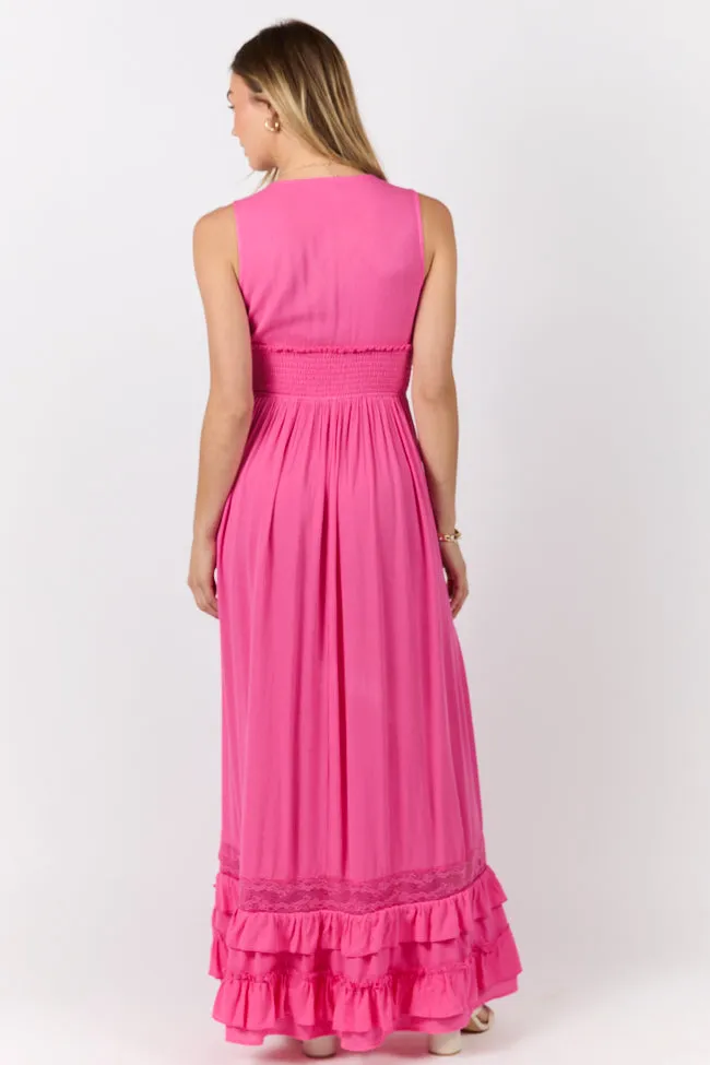 Lucky To Have You Pink Sleeveless Maxi Dress SALE sold by Pink Lily product image thumbnail 4
