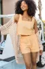 Can't Convince Me Yellow and Coral Striped Woven Set sold by Pink Lily