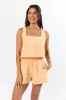 Can't Convince Me Yellow and Coral Striped Woven Set sold by Pink Lily