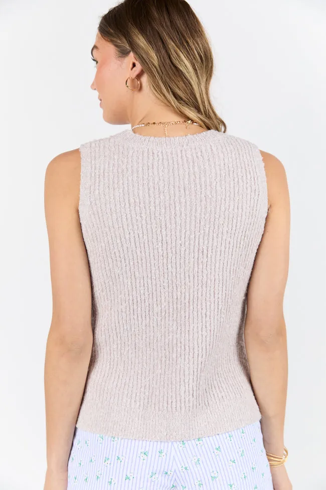 Best Day Ever Beige High Neck Sweater Tank FINAL SALE sold by Pink Lily product image thumbnail 5