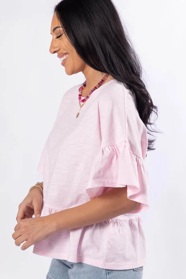 Perfect Pink Knit Ruffle Hem Tee sold by Pink Lily product image thumbnail 4